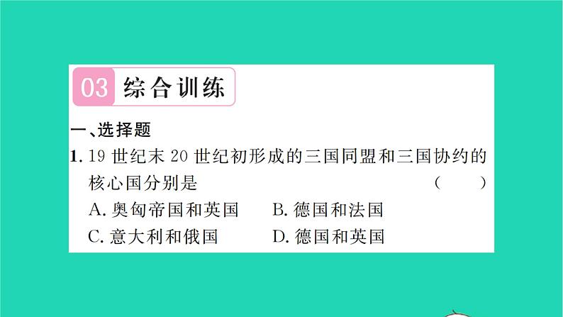 2022九年级历史下册第六单元走向和平发展的世界专题四人类历史上的两次世界大战作业课件新人教版第6页