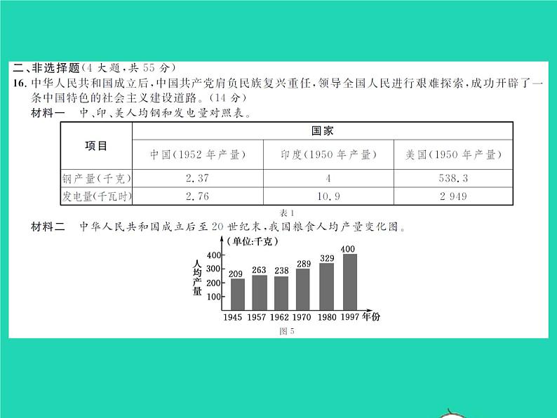 2022八年级历史下学期期末测试卷作业课件新人教版第6页