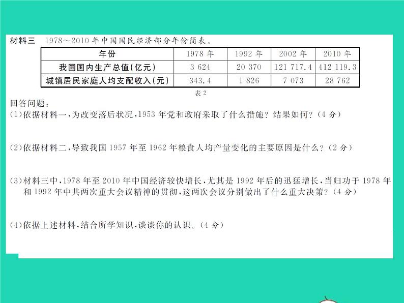 2022八年级历史下学期期末测试卷作业课件新人教版第7页