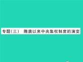 2022七年级历史下册专题三隋唐以来中央集权制度的演变作业课件新人教版