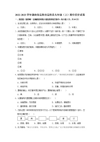 湖南省岳阳市岳阳县2022-2023学年七年级上学期期中历史试卷(含答案)