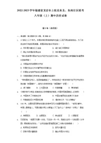 2022-2023学年福建省龙岩市上杭县东北、东南片区联考八年级（上）期中历史试卷（含解析）
