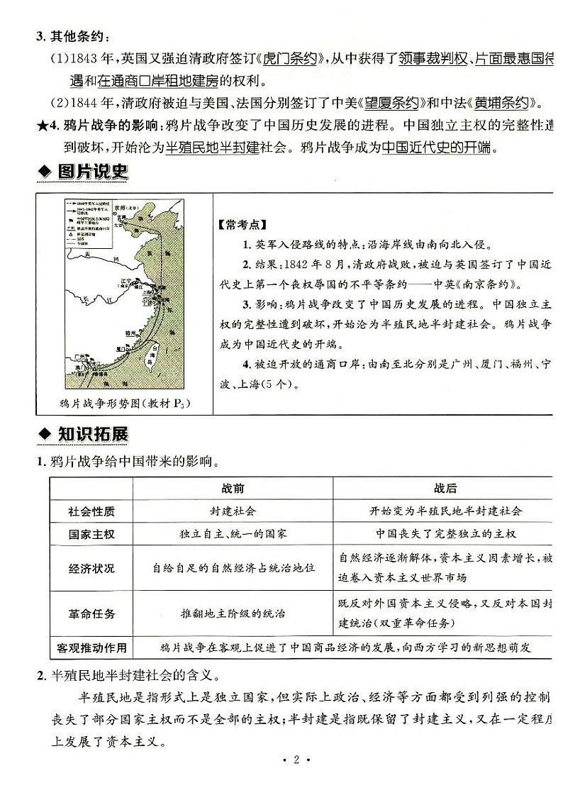 部编人教版八年级上册《历史》知识点整理，考点归纳02