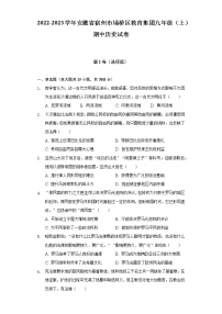 2022-2023学年安徽省宿州市埇桥区教育集团九年级（上）期中历史试卷（含解析）