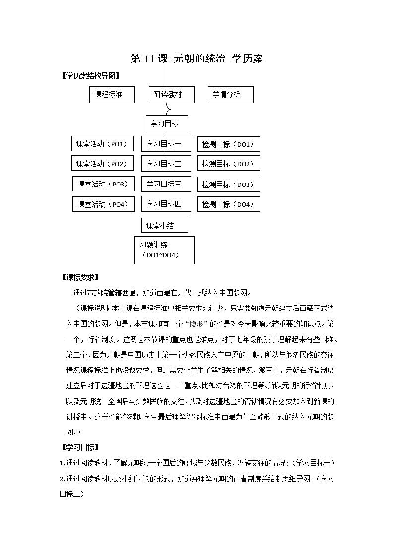 第11课 元朝的统治 课件+学历案（送教案+练习+背诵清单） 部编版七年级历史下册01