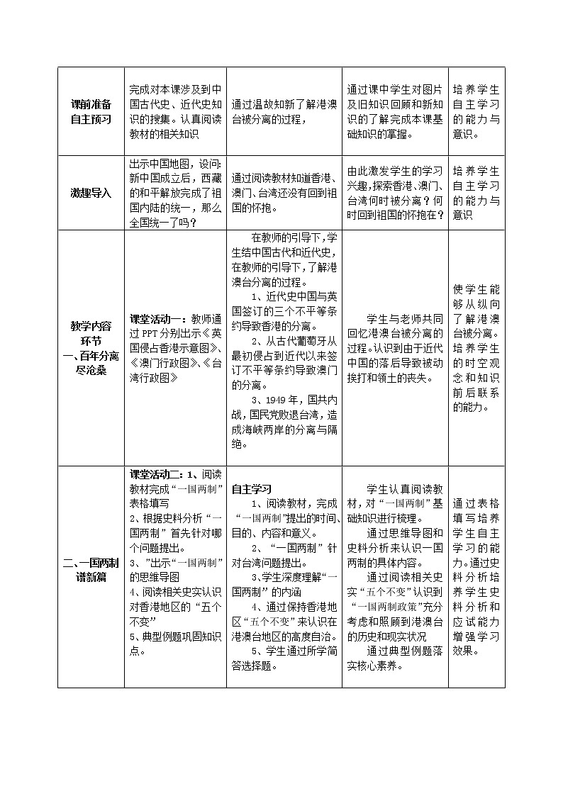第13课 香港澳门的回归 课件+学历案（送教案+练习+背诵清单） 部编版八年级历史下册02