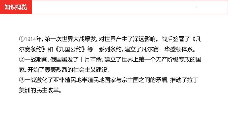 中考总复习历史（河南地区）模块六 世界现代史 第三单元  第一次世界大战和战后初期的世界课件07