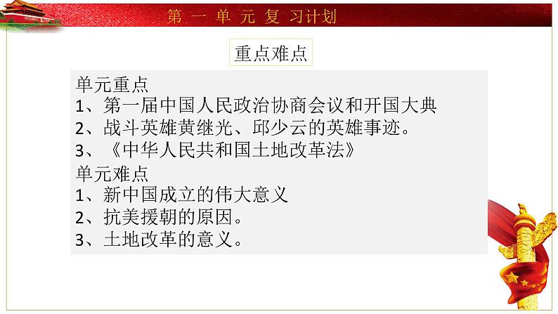 部编版历史八年级下册 第一单元 中华人民共和国的成立和巩固复习 课件第5页