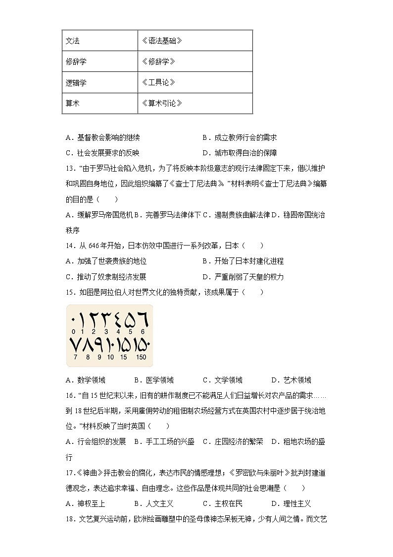 福建省福州市长乐区2022-2023学年九年级上学期期中历史试题-(含答案)第3页