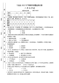 湖南省永州市宁远县2022-2023学年八年级上学期期中质量监测历史试题(含答案)