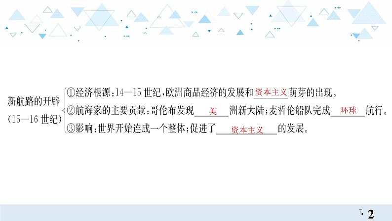 中考历史总复习16世界近代史一、走向近代、资本主义制度的初步确立、工业革命和工人运动的兴起课件第7页