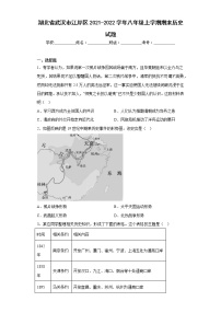 湖北省武汉市江岸区2021-2022学年八年级上学期期末历史试题(含答案)