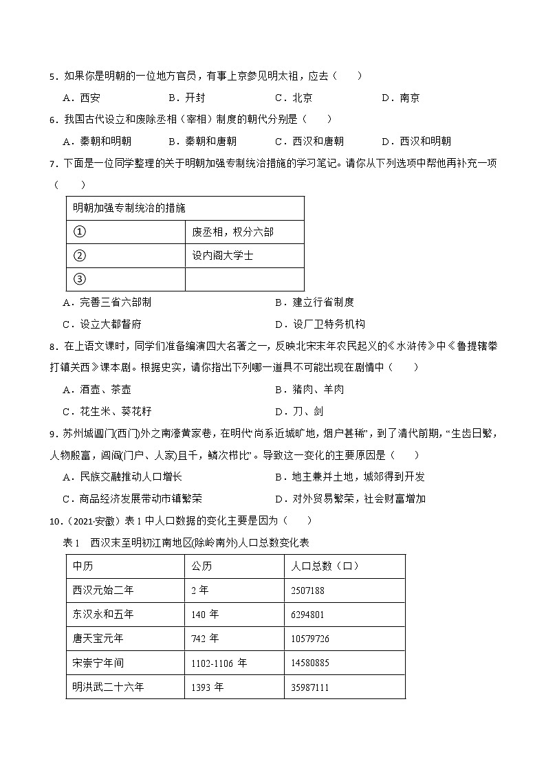部编版七年级历史下册 第14课 明朝的统治（课件+教案+练习 +素材）.zip02