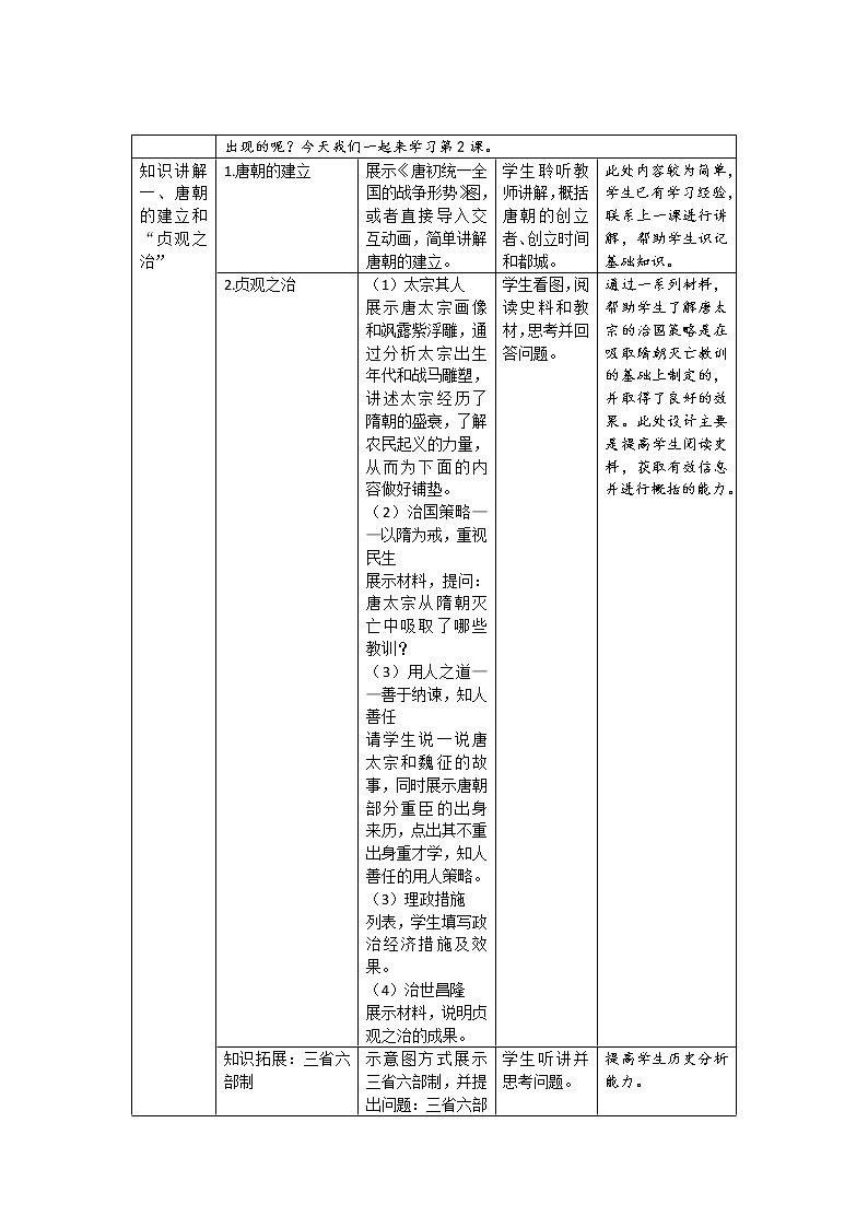 2 从“贞观之治”到“开元盛世” 精品教案第2页