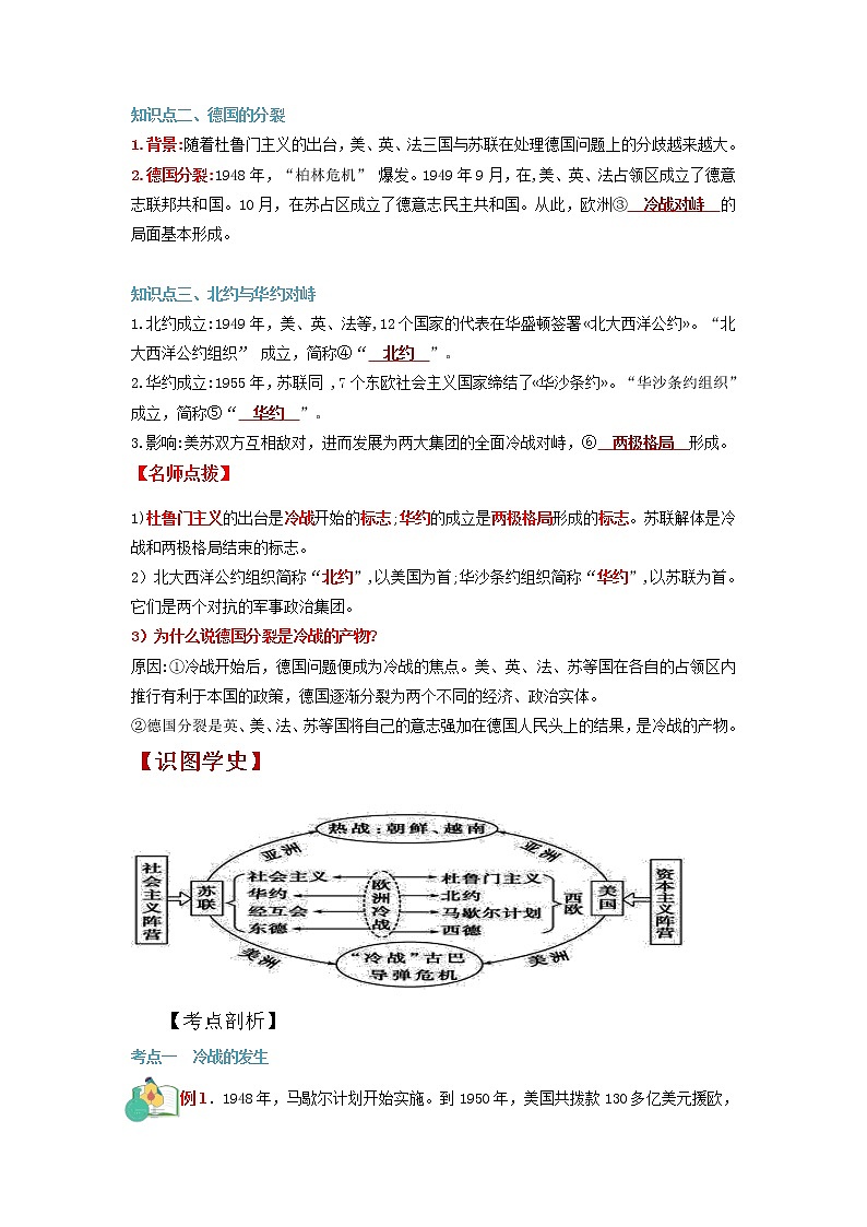 【寒假自学】2023年部编版历史九年级-第12讲《冷战》寒假自学精品讲学练（解析版）第2页