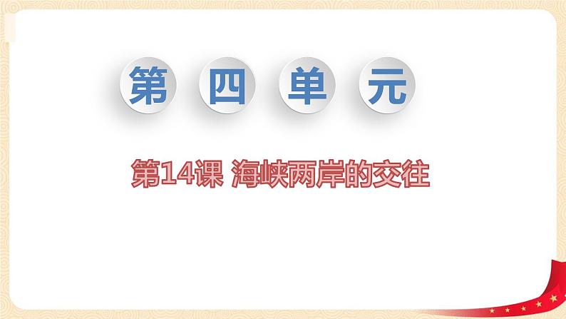八历下（部编）教学课件 教案 学案第四单元 第14课 海峡两岸的交往01