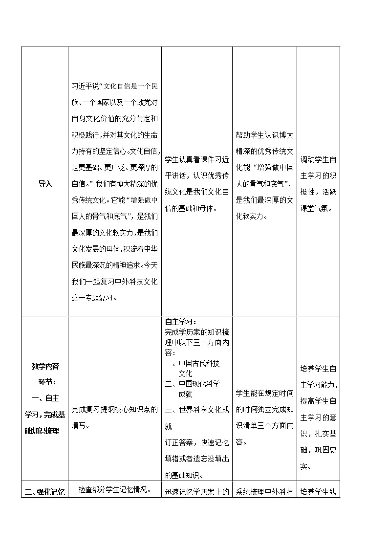 专题06 中外科技文化（教学设计）-中考历史二轮复习学历案+教学设计+课件+测试+背诵清单（部编版）03