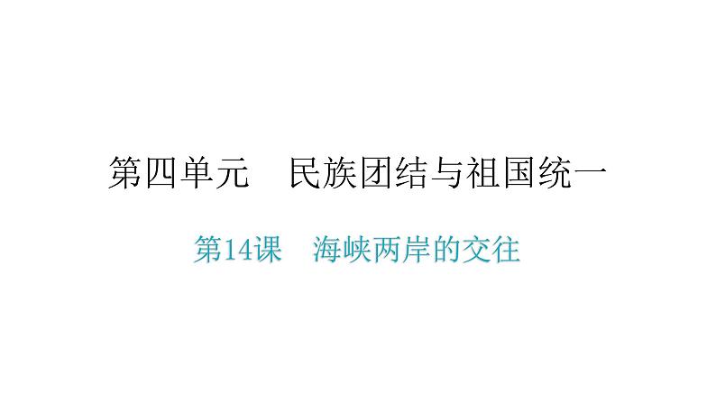 人教版八年级历史下册第四单元第14课海峡两岸的交往教学课件第1页