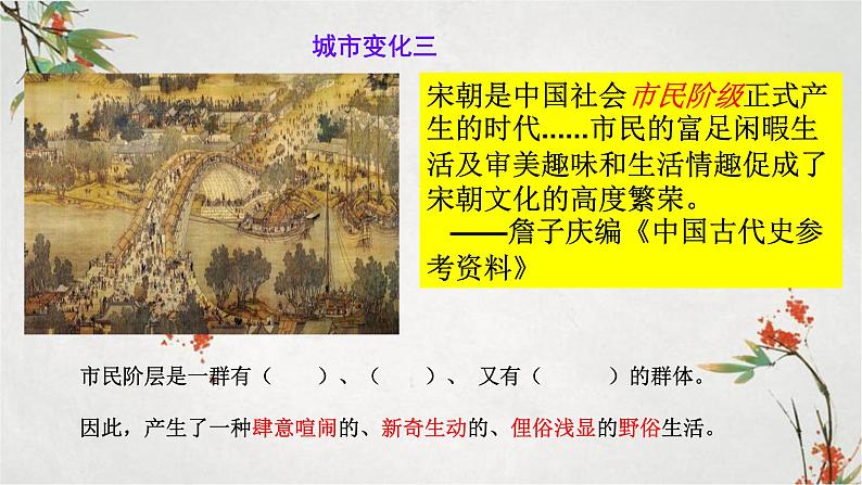 2023年春部编版历史七年级下册 第二单元 第十二课 宋元时期的都市和文化 课件第8页