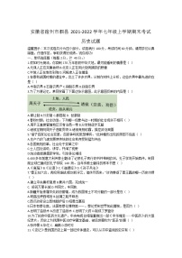 安徽省宿州市泗县2021-2022学年七年级上学期期末教学质量检测历史试卷