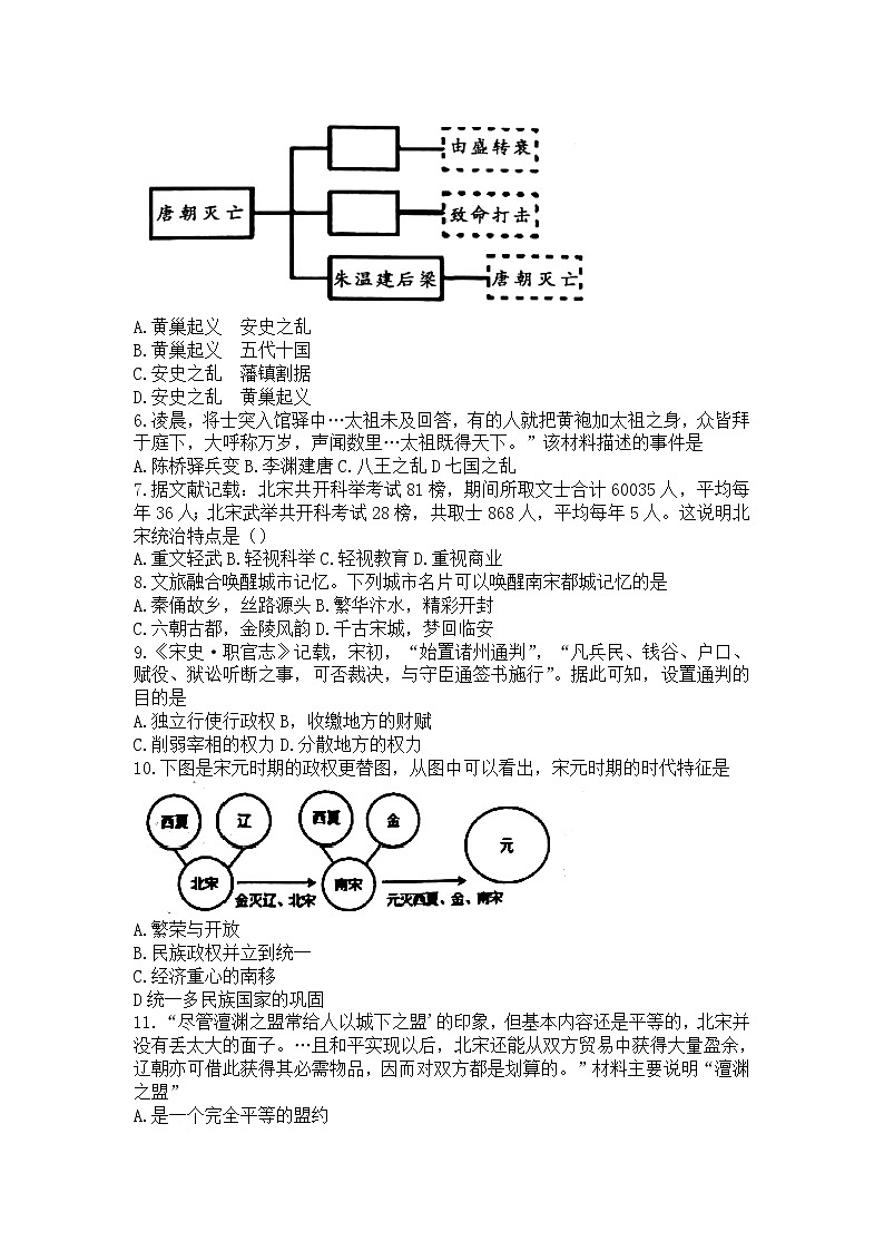 山东省德州市平原县2021-2022学年七年级下学期期末考试历史试卷第2页
