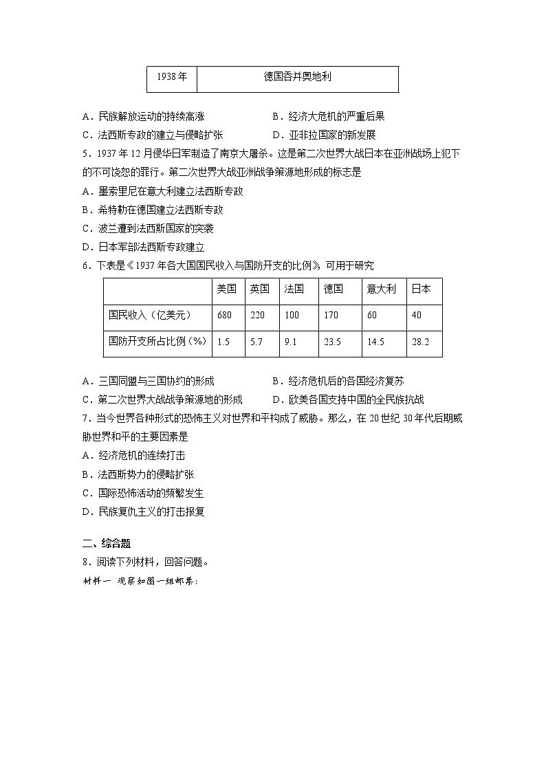 【人教部编版】九下历史  第14课 法西斯国家的侵略扩张 （课件+培优练习）02