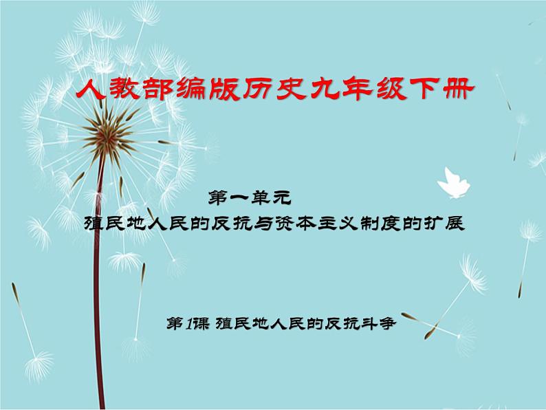 人教部编版历史九年级下册 第一单元 第一课 殖民地人民的反抗斗争 课件第1页