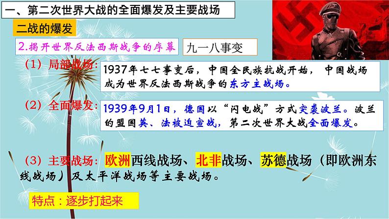 人教部编版历史九年级下册 第四单元 第十五课 第二次世界大战 课件第5页