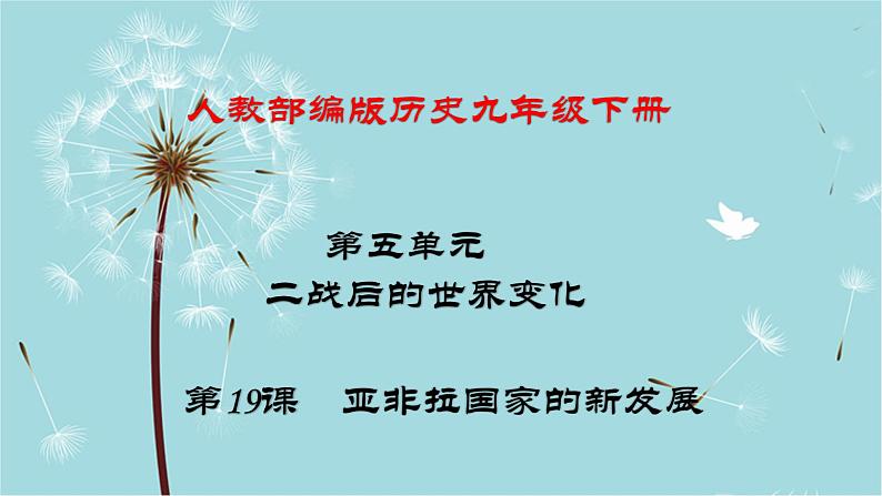 人教部编版历史九年级下册 第五单元 第十九课 亚非拉国家的新发展 课件第1页