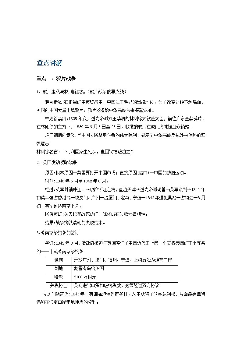 备战2023历史新中考二轮复习重难突破（山东专用）专题08 侵略与反抗01