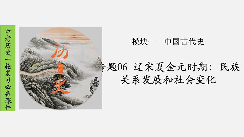 2023年中考历史一轮复习课件06 辽宋夏金元时期：民族关系发展和社会变化01