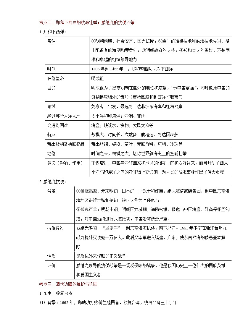 备战2023历史新中考二轮复习考点精讲精练（北京专用）突破06 统一多民族国家的巩固与社会危机（解析版）第2页