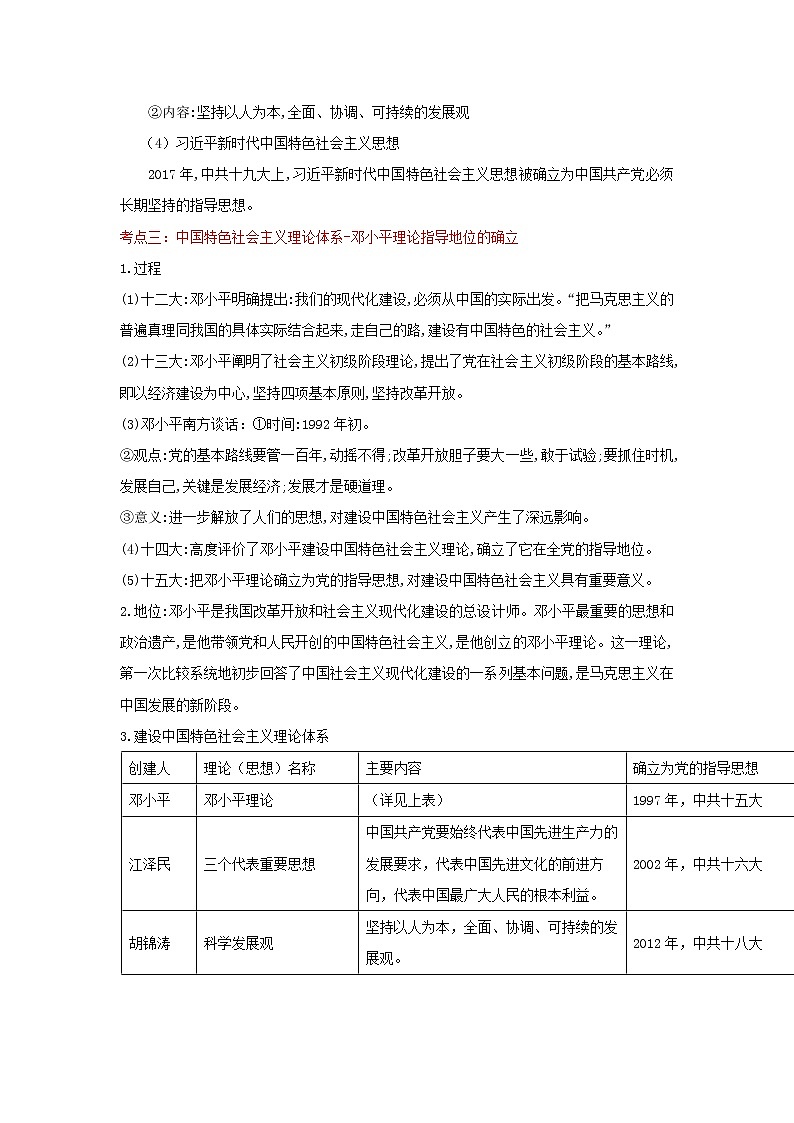 备战2023历史新中考二轮复习考点精讲精练（江苏专用）突破18 中国特色社会主义道路（原卷版）第3页