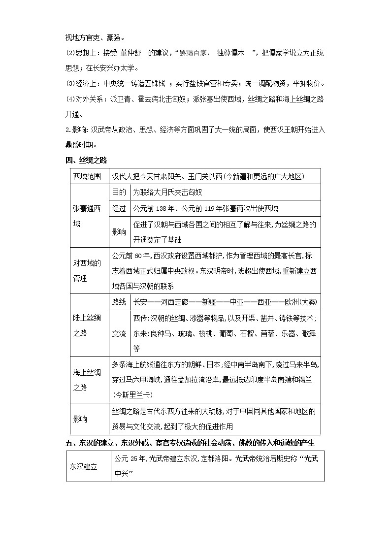  2023 历史新中考二轮复习热点透析 疑难点拨02中国古代史-统一多民族国家的建立和巩固、政权分立与民族交融（解析版）第3页