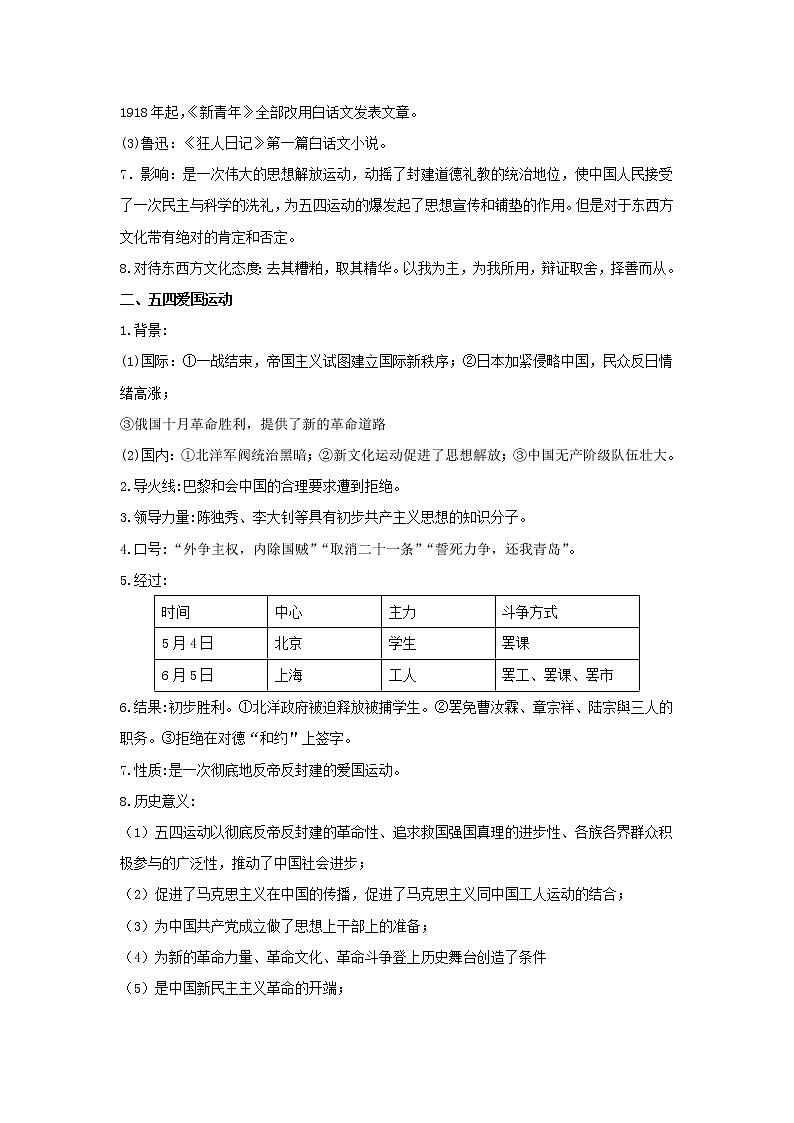  2023 历史新中考二轮复习热点透析 疑难点拨08中国近代史-新民主主义革命的开始（原卷版）第2页