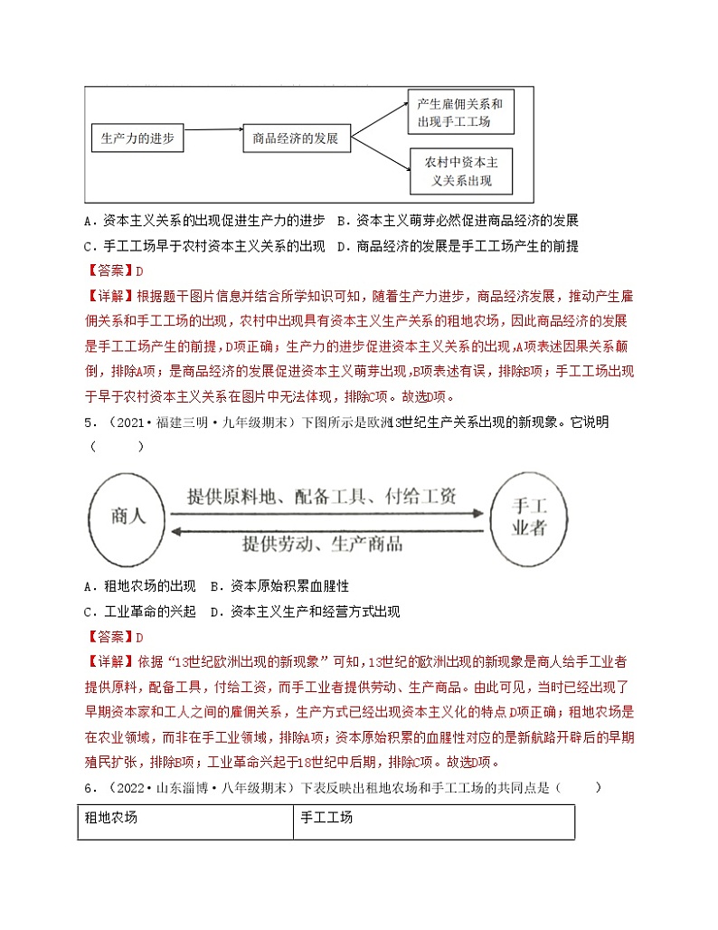 专题03  走向近代-备战 2022-2023 九年级历史上学期期末考试真题汇编（部编版）03
