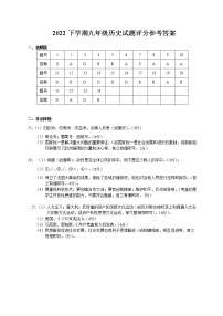 湖南省邵阳市洞口县2022-2023学年上学期九年级历史期末试题（图片版，含答案）