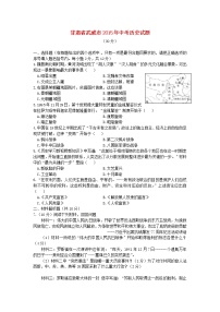 初中历史中考复习 甘肃省武威市2015年中考历史真题试题（含答案）