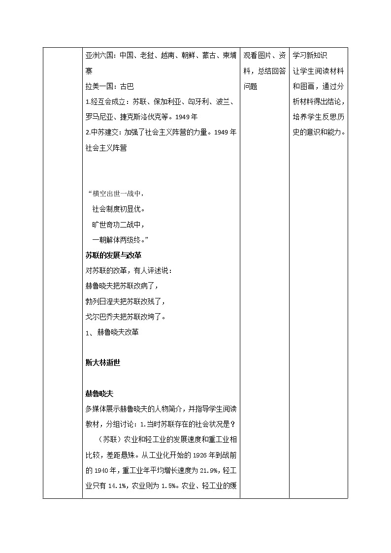 第五单元 二战后的世界变化 第18课 社会主义的发展与挫折 课件+教案02