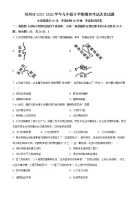 苏州市2021-2022学年九年级下学期期初考试历史试题（含解析）