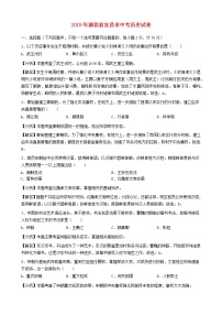 初中历史中考复习 湖北省宜昌市2019年中考历史真题试题（含解析）