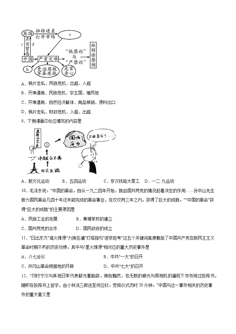 初中历史中考复习 黄金卷14（原卷版）03