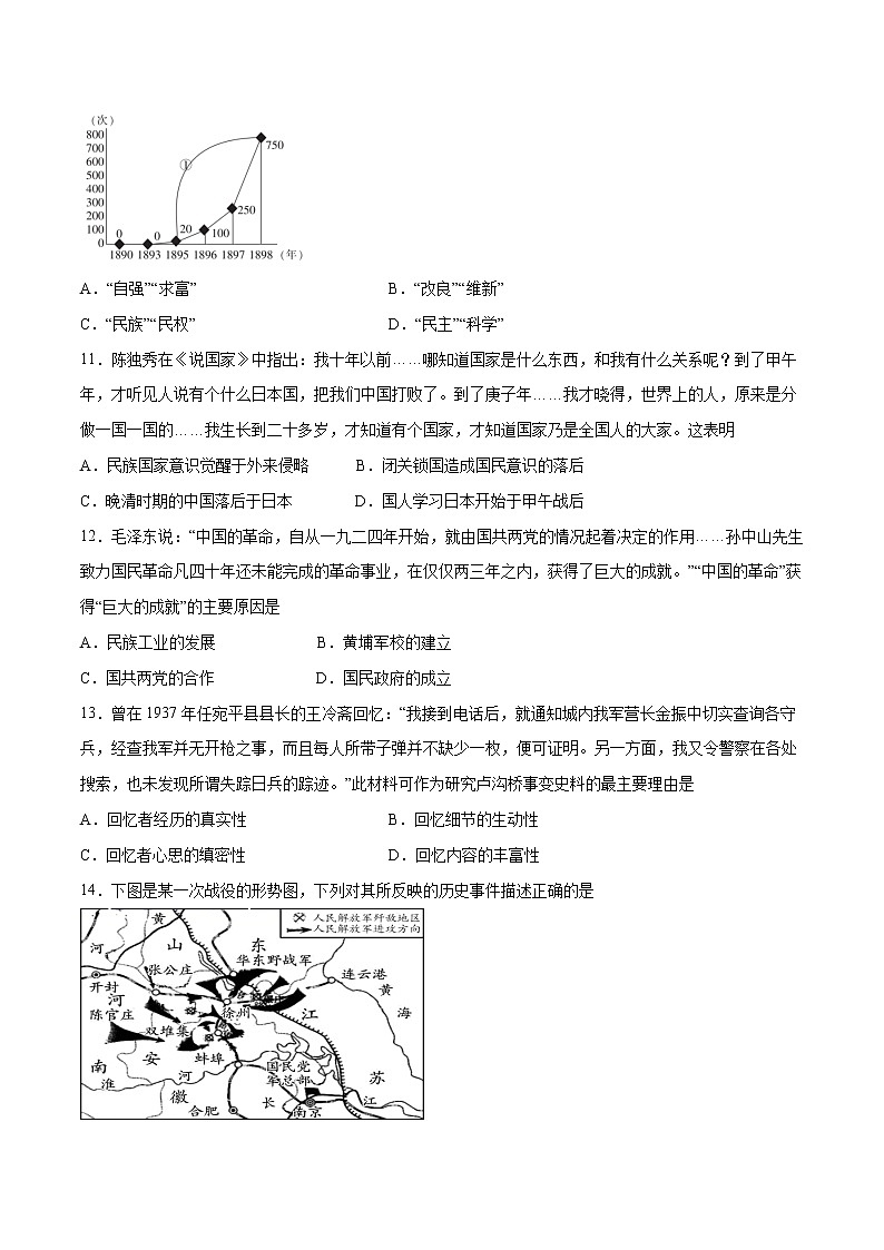 初中历史中考复习 黄金卷19（原卷版）03