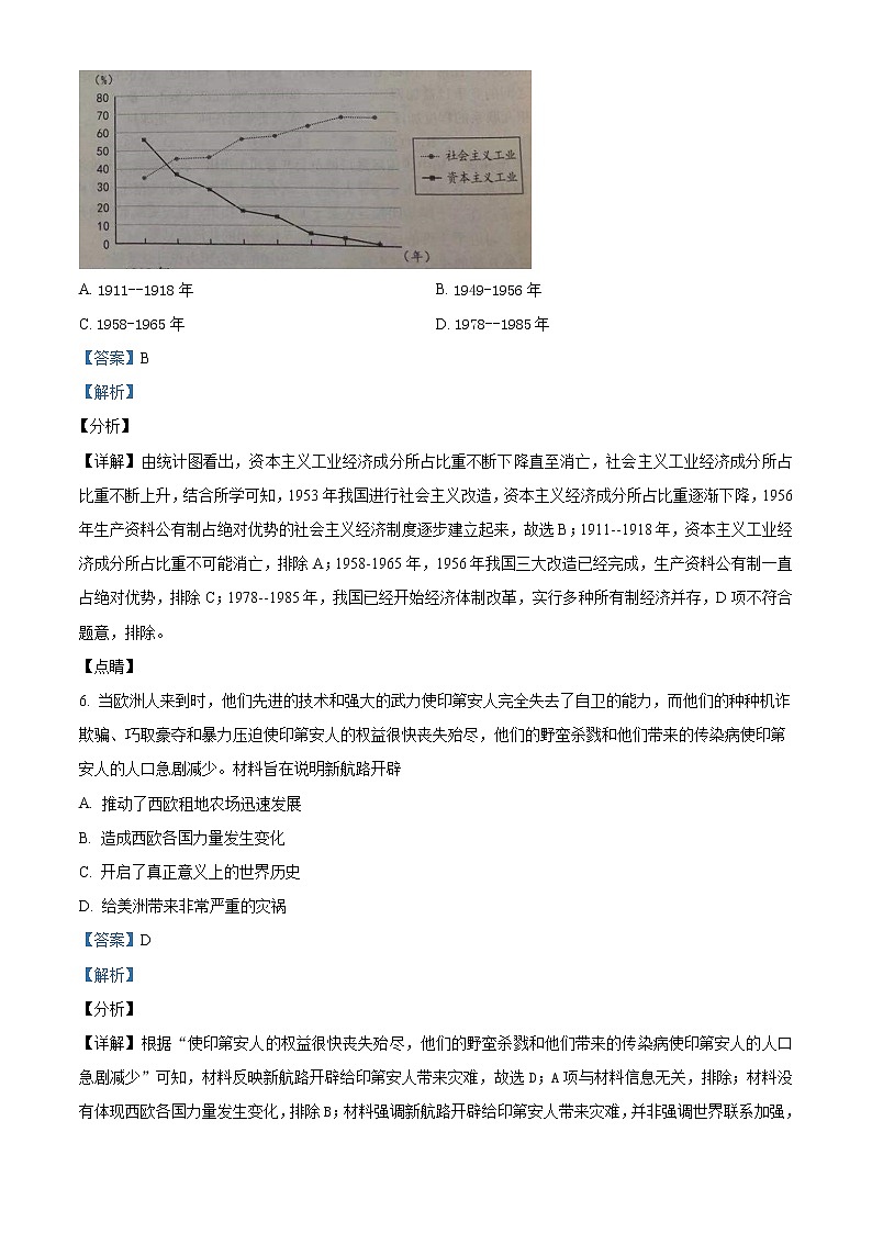 初中历史中考复习 精品解析：2021年河北省中考历史试题（解析版）03
