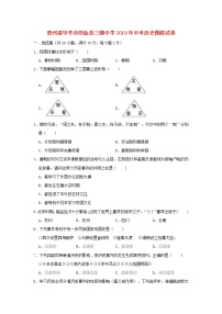 初中历史中考复习 贵州省毕节市织金县三塘中学2019年中考历史模拟试卷（含解析）