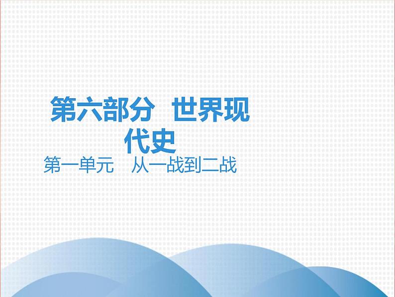 初中历史中考复习 2020中考历史复习课件：讲解 第六部分 第一单元 从一战到二战01