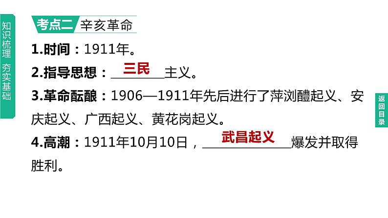 初中历史中考复习 2023年历史中考总复习一轮复习课件：主题10　资产阶级民主革命与中华民国的建立第6页