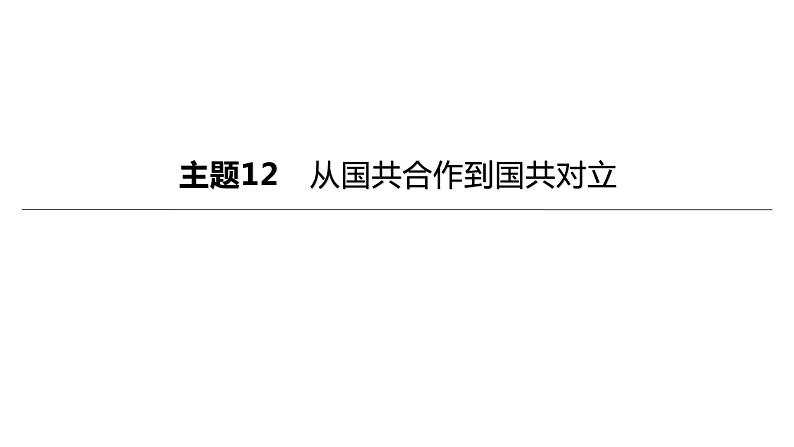 初中历史中考复习 2023年历史中考总复习一轮复习课件：主题12　从国共合作到国共对立第1页