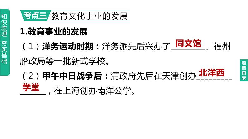 初中历史中考复习 2023年历史中考总复习一轮复习课件：主题15　近代经济、社会生活与教育文化事业的发展第8页