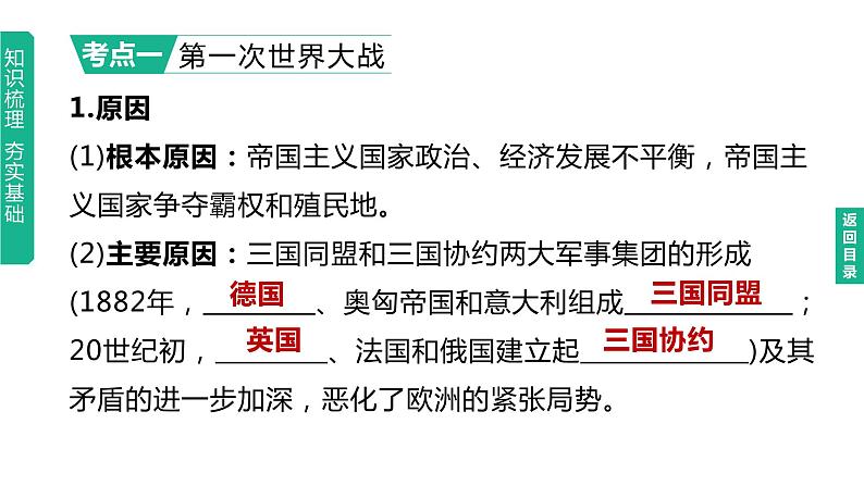 初中历史中考复习 2023年历史中考总复习一轮复习课件：主题29　第一次世界大战和战后初期的世界05